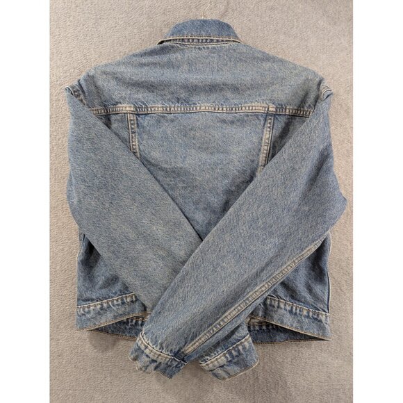 Old Navy Jacket Womens Small Blue Denim Cropped Medium Washed Jean 100% Cotton - Picture 5 of 9